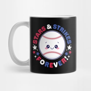 Stars & Strikes Forever: 4th of July Kawaii Baseball Mug